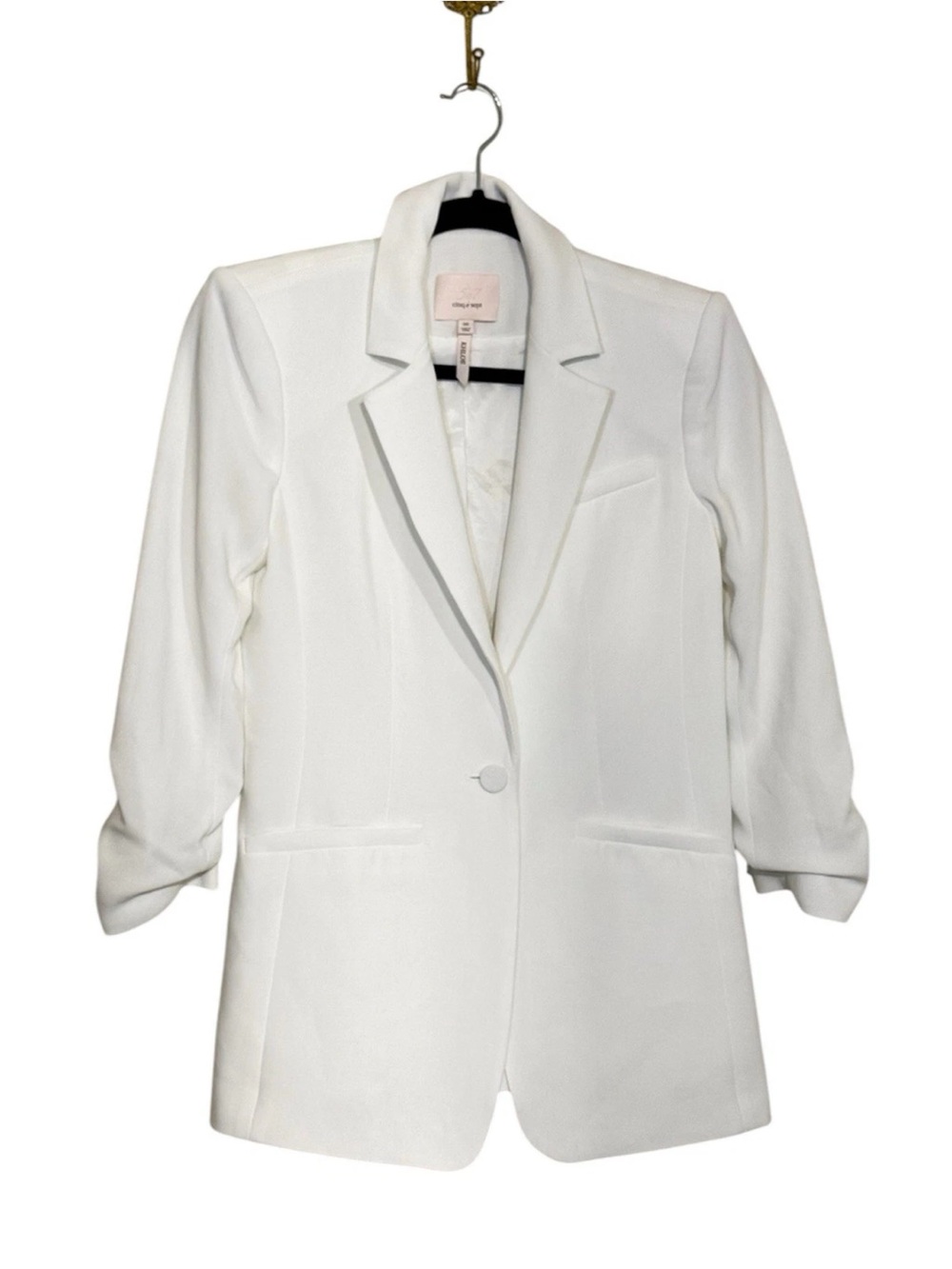Cinq A Sept White Low Crepe Blazer Size 00